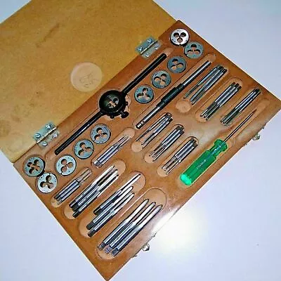 British Association 0 - 10 Ba Tap & Die Set + Thread Chart - 33 Taps And 11 Dies • £56.21