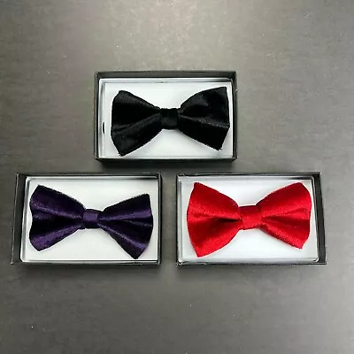 Tuxedo PreTied Velvet Bow Tie Satin Adjustable Bowtie 1X Bow Tie • $4.99