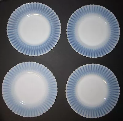 MacBeth Evans Petalware Monax White Bread Butter Plates Rings Base Set Of 4 • $24.99