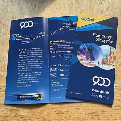 £1.45 • Buy Scottish Citylink Route 900 Edinburgh - Glasgow Timetable 6 January 2020 Edition