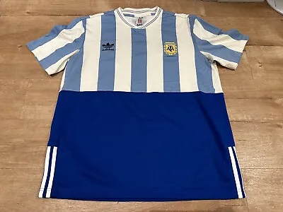 Adidas Argentina Mashup Jersey #10 Messi Maradona Soccer Football Kit Shirt L • $49