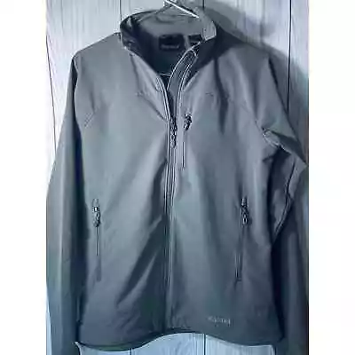 Marmot Jacket Mens Medium Gray Softshell Full Zip Stretch Wind High Collar • $29