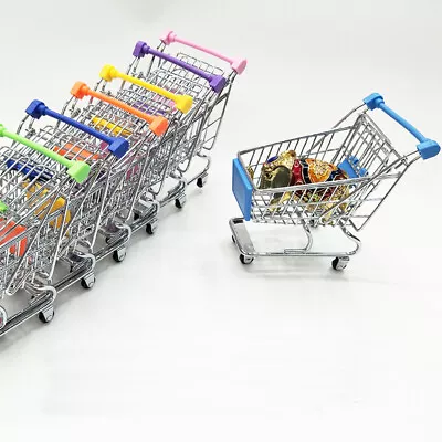 Dollhouse Miniature Shopping Cart 1/12 Scale Supermarket Trolley Shopping Basket • $10.22