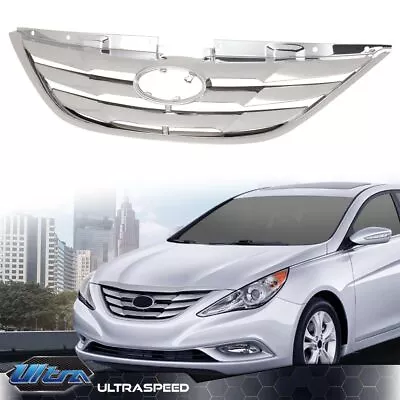 Fit For 2011-2013 Hyundai Sonata Front Bumper Upper Grille Chrome Grill Trim • $33.37