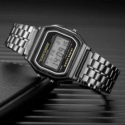 $9.99 • Buy Fashion Digital Men's Watches Luxury Stainless Steel Link Bracelet Wrist Watch