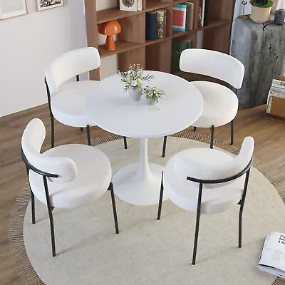 5Pcs Dining Set Kitchen Room Table Set Dining Table And 4 Upholstered Chairs • $188