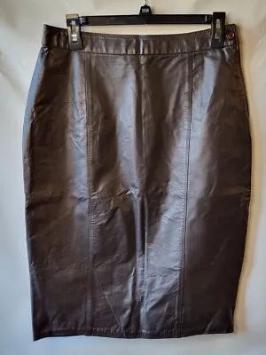 Pia Rucci Vintage Women's Black Leather Skirt W/ Lining - Size 12? READ • $16