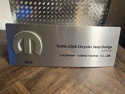 2012 Mopar Masters Club Parts Plaque Chrysler Jeep Dodge Awards Parts Sign • $49.99