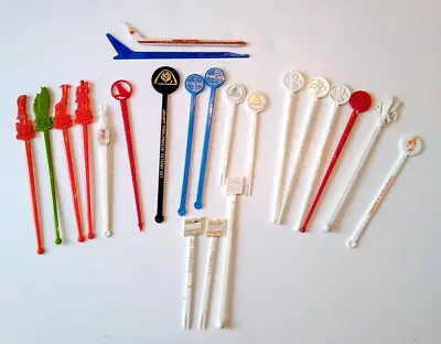 Vintage Airlines  TWA  AA United Pam Am Drink Swizzle Sticks Stirrers Lot Of 22 • $16.99