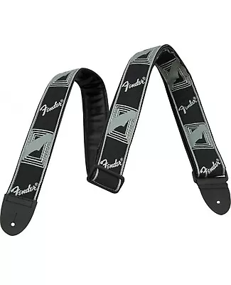 Fender 2  Monogrammed Adjustable Guitar Strap With Fender Logo Black/Grey • $11.99