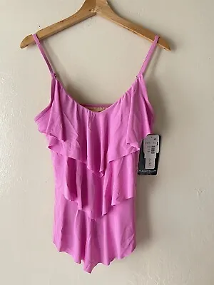 Magicsuit By Miraclesuit Pink Ruffle Wireless Tankini Top Size 12 • $39.99