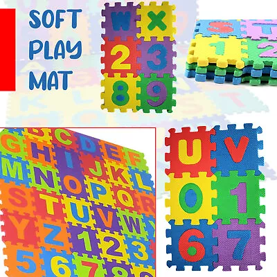 36x Alphabet Baby Foam Play Mat – Kid Soft EVA Crawling Jigsaw Puzzle Floor Tile • £14.59