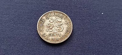 Ceylon 1919 Silver 25 Cents • £6