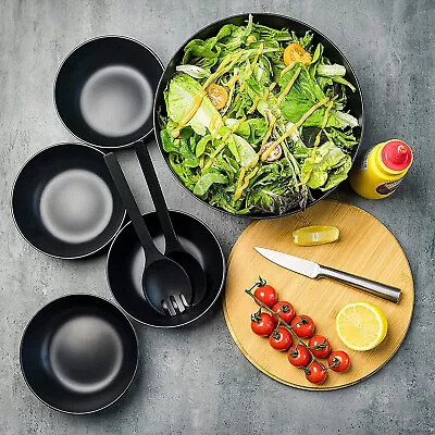 8 Piece Large Salad Bowl Set With Lid & Servers With 4 Small Serving Bowls • £19.99