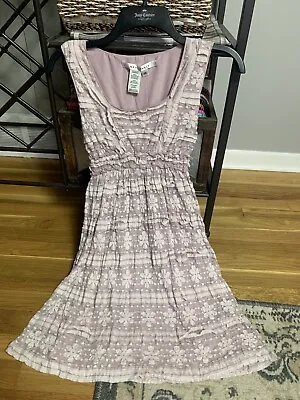 Max Studio XS Pastel Purple Empire Waist Stretch Ruffle Lace Cottagecore Dress • $15