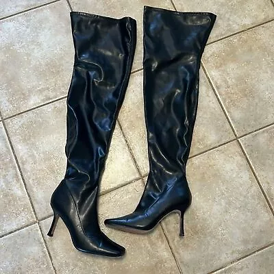 NY & CO Faux Leather Over The Knee Thigh High Heeled Boots Women's Size 9 • $38