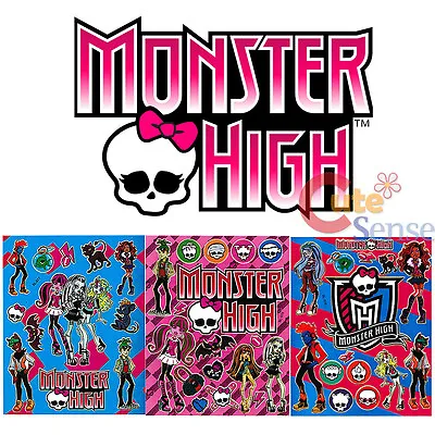 Monster High Stickers Set 3 Sheets Wall Window Pre Cut Vinyl Stickers  • $8.99