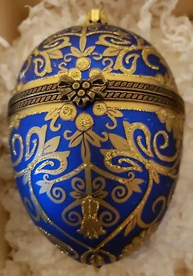 Komozja Mostowski  Golden Scroll  Hinged Egg Christmas Ornament • $60