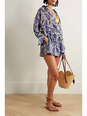 Zimmermann Set Size 3 Devi Paisley-print Silk Shorts & Shirt Pure Silk Bnwot • $549