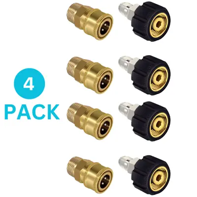 Pressure Washer Adapter Set M22 (M22-14MM) To 3/8'' Quick Connect (4 Pack) • $32.99