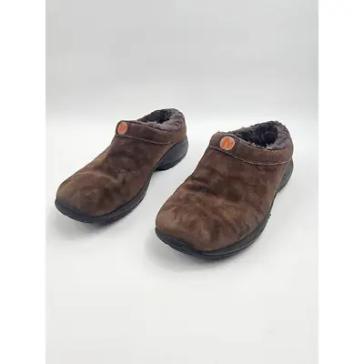 Merrell Womens Primo Chill Clogs Shoes Brown Suede Slip On Low Heel Lined 7.5 • $17.24