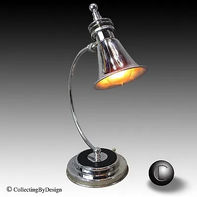 Large 16” Markel Era Machine Age Art Deco Chrome Arc Lamp C.1936  RESTORED • $418.50