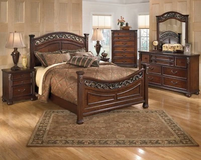 $1595 • Buy Ashley Furniture Leahlyn Queen Panel 6 Piece Bedroom Set
