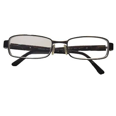  Vintage Versace 1121-1061 Rectangle Brown Unisex Eyeglasses Frame 53-17 ITALY • $81.86