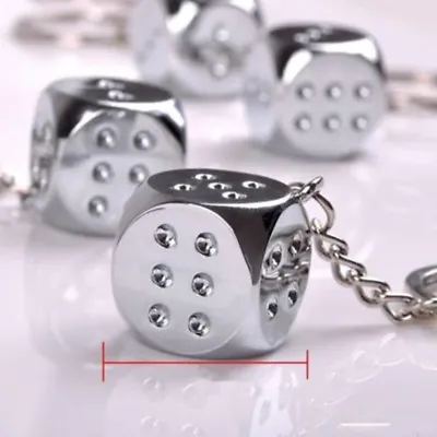£1.80 • Buy 1PCS Cute Metal Silver Dice Fashion Car Keychain Keyring Keyfob Key Chains Gift