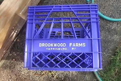 Brookwood Farms Vintage Hard Plastic Milk Crate Harrisburg Pa. 13 X 13 X 11 • $14.95