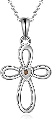 Mustard Seed Cross Necklace For Men Women Sterling Silver Pendant Jewelry Gifts • $102.56