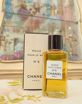 VTG 1960s SEALED Chanel No 5 Huile Pour Le Bain PERFUMED BATH OIL 2 Oz Splash • £261.14