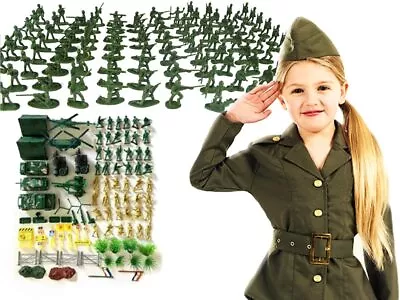 2 In 1 Kids Military Playset Figures & Accessories Toy Army Gift (72+121) Pieces • £15.99