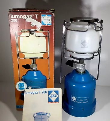 Lumogaz T 206 Gaz Camping Fishing Lamp Lantern - Original Box & Instructions • £18.99