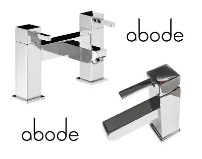 £29.99 • Buy ABODE LAMONA Modern Chrome Square Bathroom Tap Mono Basin Mixer Bath Filler Set 