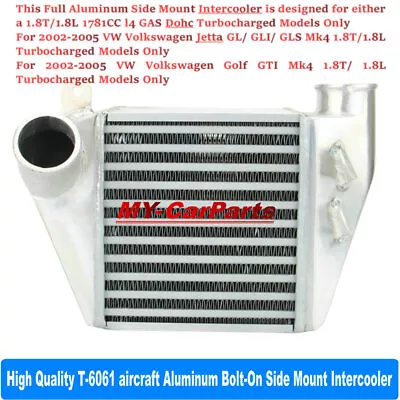 Aluminum Side Mount Turbo Intercooler For 2002-2005 Volkswagen GolfGTIMk4 1.8T • $79.99