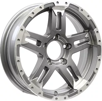 2-Pack Aluminum Trailer Wheels 15X5 15 X 5 5 Lug 4.5 Center Turismo Gun Metal • $165.97