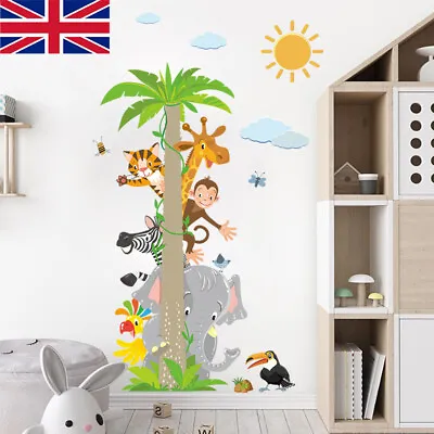 £6.88 • Buy Large Jungle Animals Wall Stickers Forest Animals Wall Decals Kids Nursery Decor