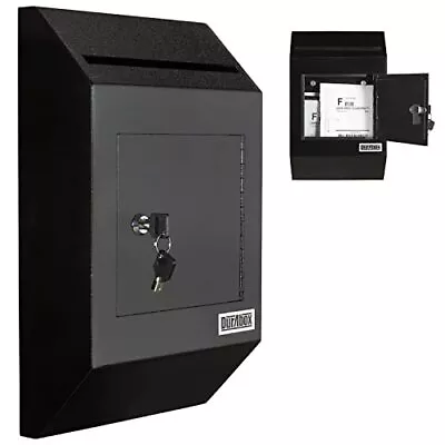 Heavy Duty Wall Mount Locking Deposit Drop Box Safe W300 Black For Receiving L • $94.64