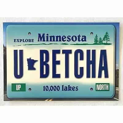 Ubetcha Minnesota License Plate Post Card • $1.99