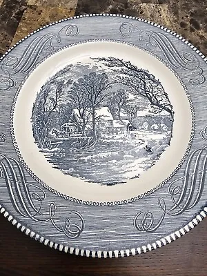 Cavalier Ironstone Mill Blue White Dinner Plate 10  Vintage Royal China USA Made • $9.99