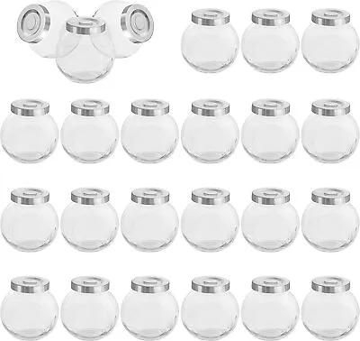 £21.99 • Buy Belle Vous Round Clear Small Glass Storage Jars With Lids (24 Pack) - 50ml