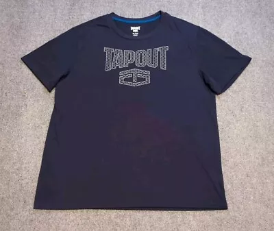 TapOut Shirt Mens XL Blue Logo MMA UFC Gym Crew Neck Short Sleeve T-shirt • $19.99