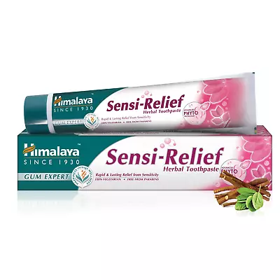 Himalaya Gum Expert Herbal Toothpaste Sensi Relief 75ml Fluoride Free Vegetarian • £5.99