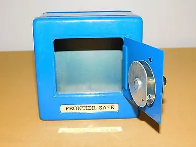 Vintage Toy 5 1/4  High Blue Metal Combination Frontier Safe • $55.99