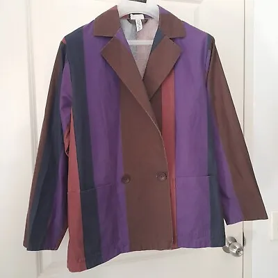 Vintage MARIMEKKO Loose Blazer Jacket Size 10 EU 38 Purple Brown • $64.59