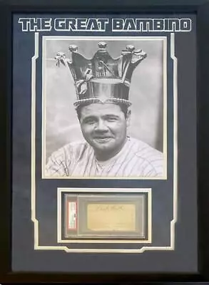 BABE RUTH Yankees 16  X 20  Photograph Framed Authentic Cut Signature PSA/DNA • $26995.50