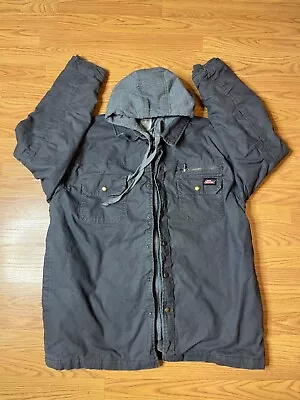 Dickies Jacket Adult Extra Large Grey Quilted Work Wear Shacket Hooded Mens • $29.99
