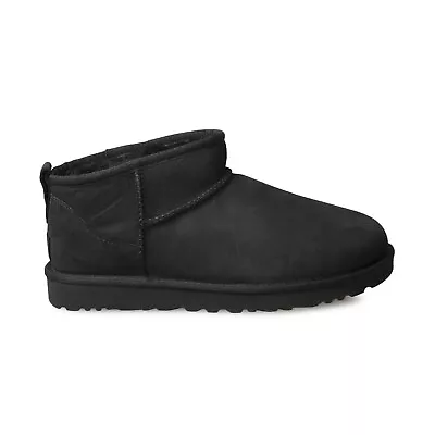 Ugg Classic Ultra Mini Black Suede Fur Comfort Women's Boots Size Us 8/uk 6 New • $84.99