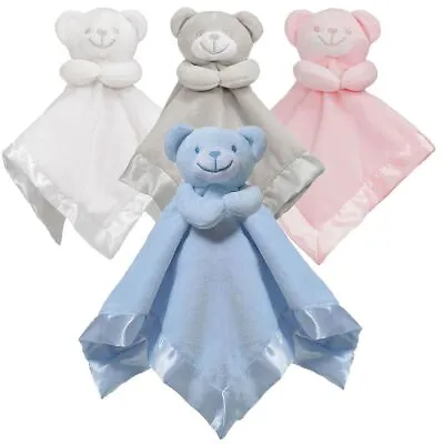 Baby Comforter Blanket Security Comfort Cuddle Blanky Bear Gift Boy Girl Velour • £7.95